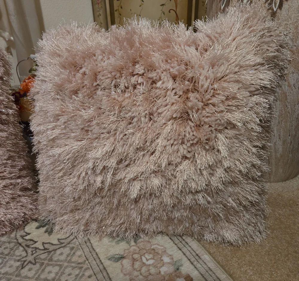 Set Of 2 Shaggy Pillows
